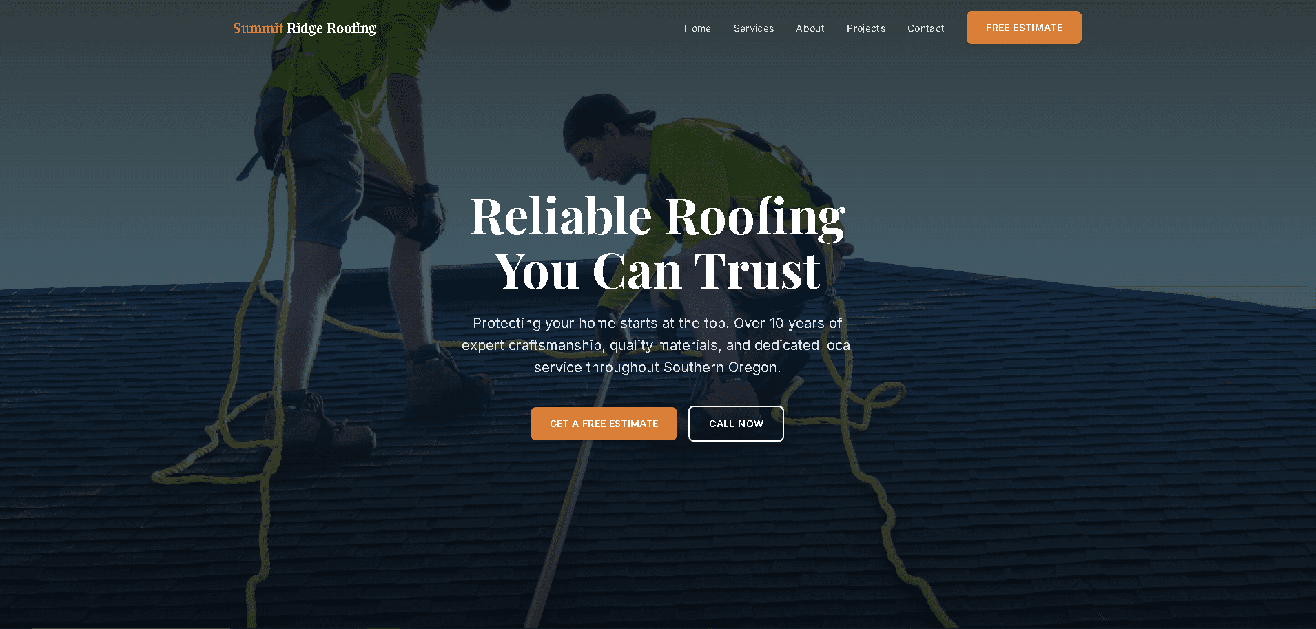 Summit Roofing Co. — hero section