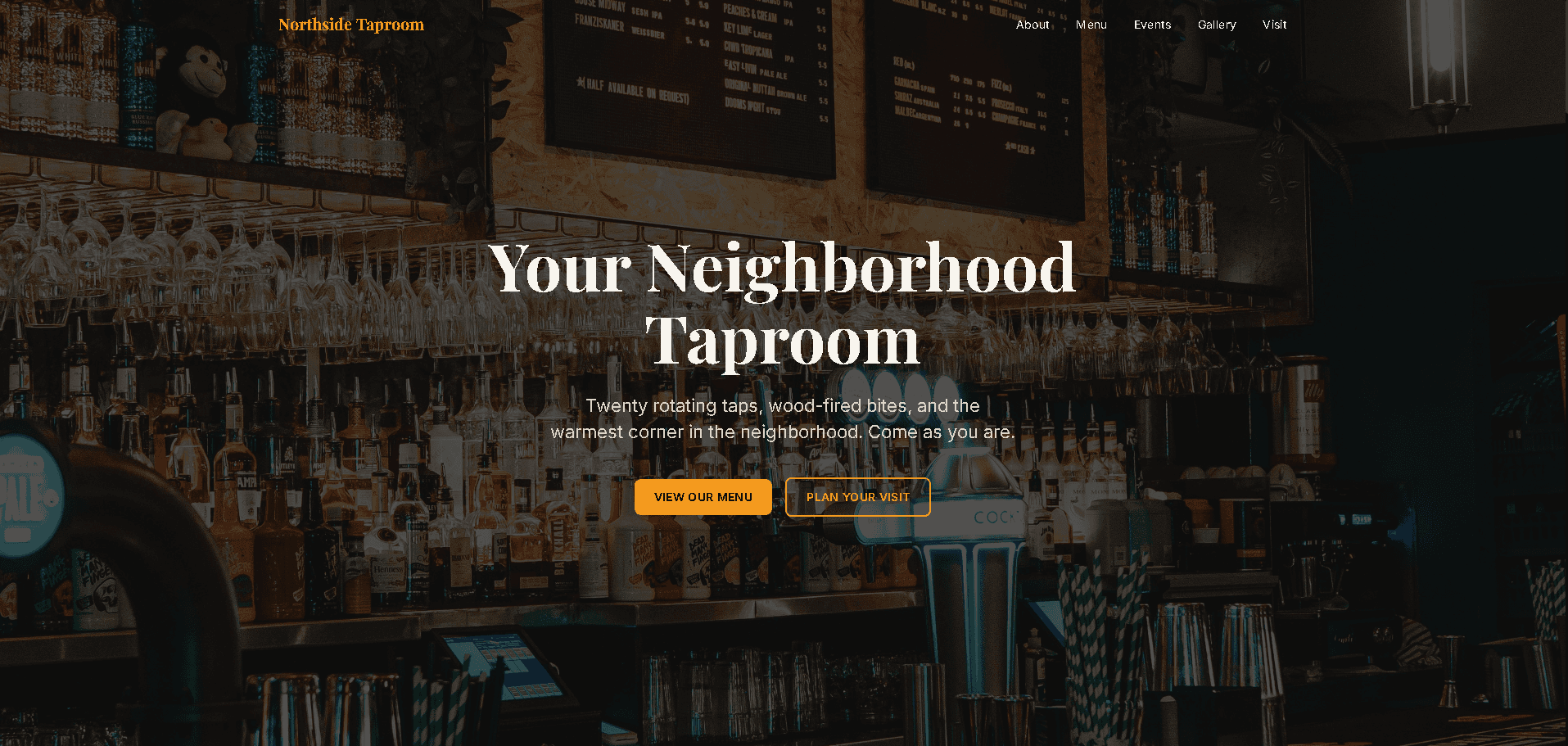 Northside Taproom — hero section